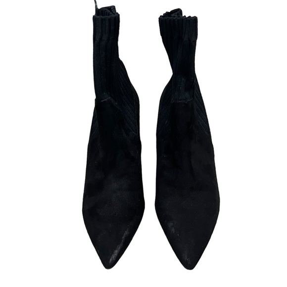 Zara Basic Black Knit Cigarette Pointed Toe Ankle Boots Size 40 Women’s - Picture 3 of 9